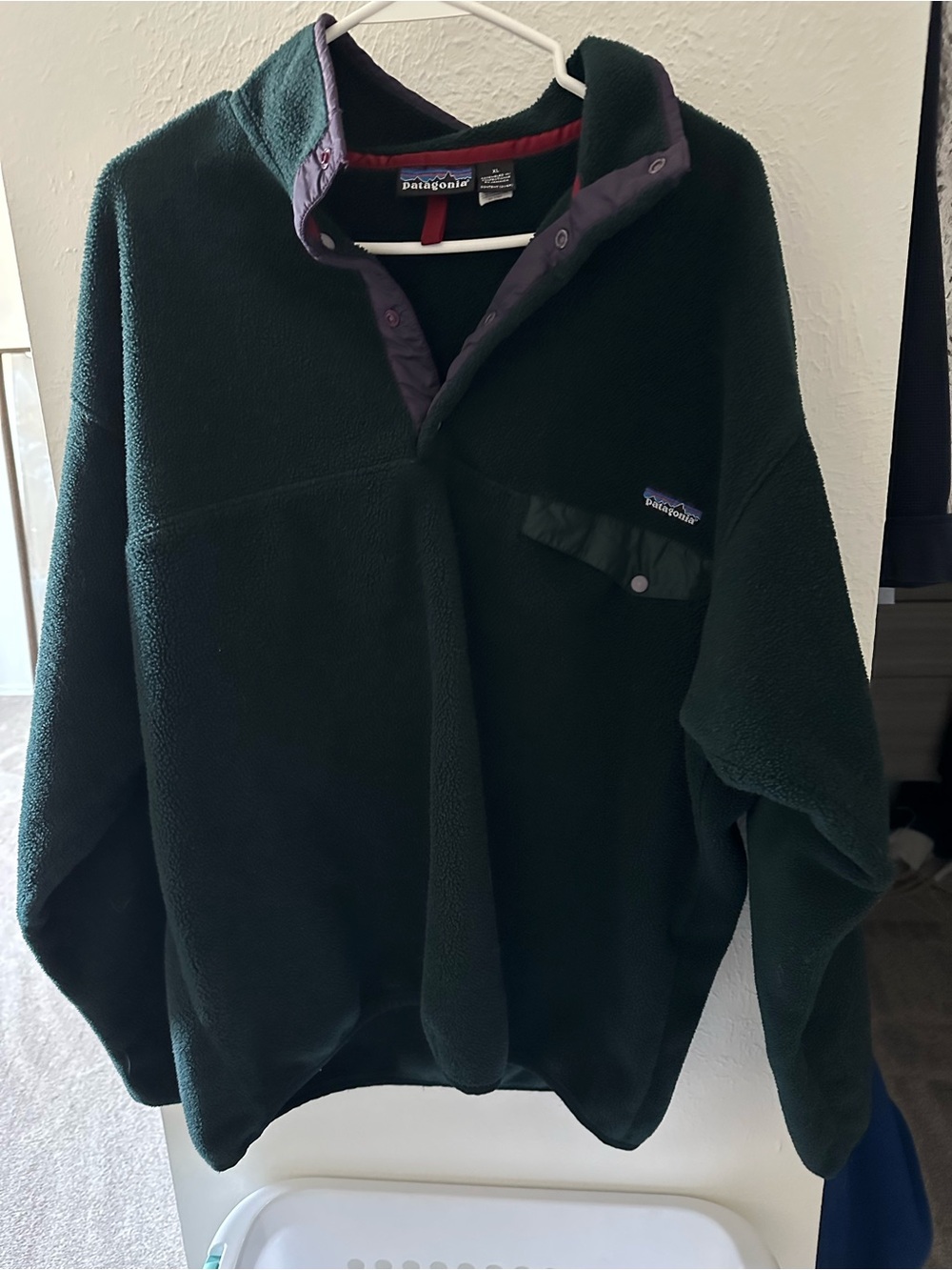 Patagonia Men's Dark Green Synchilla Snap-T Fleece Pullover Vintage XL